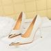 MTX 3739-8 Heels Stiletto Party Women's Shoes Snake Pattern Patent Leather Shallow Mouth Metal Pointed High Heel Pumps_vogvips.com