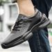 Men's Summer Breathable Casual Top Layer Cowhide Sneakers Fashion Single Large Size Lace-Up Sports Shoes_vogvips.com