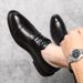 Euro Step Spring Summer New Business Formal Leather British Low-top Pointed Brogue Carved Large Size Casual Men's Shoes_vogvips.com