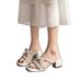 Super Fairy Temperament Sandals For Women 2025 Summer New Bowknot French Style Rhinestone Slippers Outdoor Chunky Heel_vogvips.com