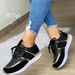 Large Size Thick Bottom Casual Low-Top Sneakers Color Matched Women's Comfortable Synthetic Upper Shoes_vogvips.com