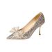 Glitter Rhinestone Bowknot Wide Heel Wedding Bridal Bridesmaid Elegant Women's Shoes For Adult Ceremony_vogvips.com