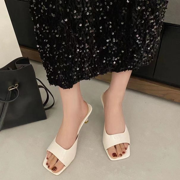 High-heeled For Women 2024 Summer New Large Size 42 British Style Square Toe Stiletto Women's Sandals Wholesale_vogvips.com