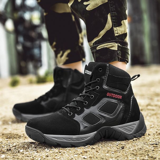 Men's Shoes, Outdoor Field Training Boots, Anti Slip Hiking Boots, High Top Combat Boots, Military Training Shoes_vogvips.com