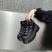 2025 Autumn Winter Women's Heavy Metal Low Top Punk Leather Shoes Dark Style Motorcycle Boots Wholesale Thick Sole_vogvips.com