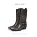 Vintage Star Dirty Martin 2024 Autumn Winter Western Cowboy Knight Distressed Short Boots Motorcycle Style_vogvips.com
