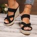 Cross-border Wedge-heeled Plus-size Women's 2024 Summer New European And American Fashion Thick-soled High-heeled Straw_vogvips.com