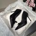 Bow High Heels Women's Pointed Head Satin Temperament Party Light Mouth Black Stiletto Shoes_vogvips.com