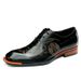 Explosive men's shoes patent leather bright leather shoes real cowhide English carved business dress shoes_vogvips.com