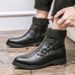 European Warm Series 2025 Men's Black Round Toe High-top Casual Adult Warm Stitched Martin Snow Boots Mens Shoes_vogvips.com