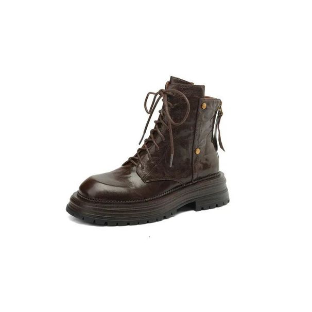 Western Short For Women Spring And Autumn Single British Style Thick Soled Womens Suede Boots 251020_vogvips.com
