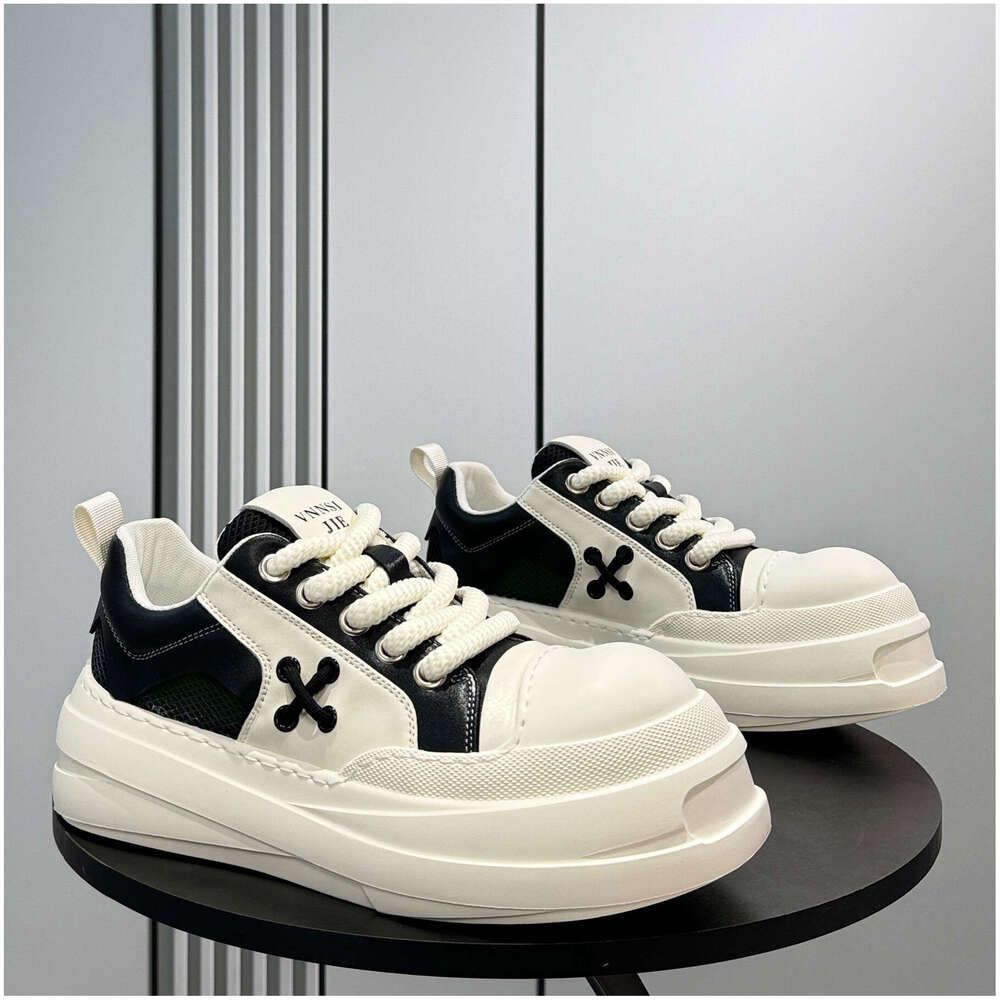 Ugly Cute Big Toe For Men 2026 New Simple Leather Thick Sole Height Increasing Casual Shoes Sports Trendy Versatile_vogvips.com