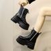 Cos 20cm Heightening Thin Shoes 9cm British Style Thick Sole New Short Martin Boots Straight Hair_vogvips.com