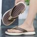 Herringbone For Summer Casual Wear, Trendy Brand Anti Slip Thick Soled EVA Midsole Clip Feet, Beach Men's Sandals And_vogvips.com
