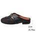 Women's Plus Size Woven Half Slippers Summer Outdoor Metal Buckle Closed Toe Flat_vogvips.com