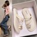 Hot-Selling Bowknot Toe-Slip Wo, Summer Retro Flip-Flops, Fashionable And Versatile Outdoor One-Strap Slippers For_vogvips.com