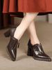 Sharp Pointed Front Zipper Soft Leather Deep Mouth Single Shoe Young Children, New British Style Versatile Shoes For_vogvips.com