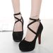 Foreign Trade European And American Style High Spring New Pointed Toe Shoes With Belt Buckle Chunky Heels Fashion_vogvips.com