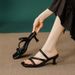 French Women's Outdoor Fashion Slippers 2026 New Summer Square Toe Thin Fairy Style High Heel One-Strap Sandals_vogvips.com