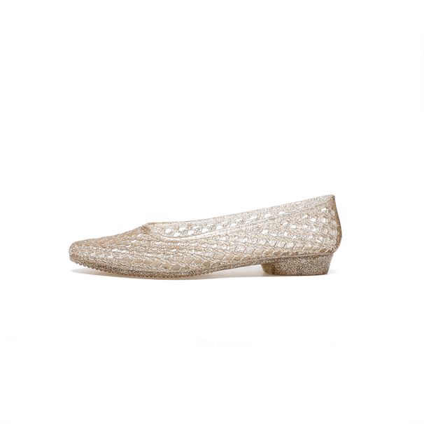 Korean Women's Jelly Summer Flat Pointed-toe Shoes, Hollow Sandals, Beaded DIY Shoe Decorations, Crystal Shoes_vogvips.com