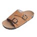 2025 Summer Women's Fashion One-Strap Women's Outdoor Flat Comfortable Suede For Beach_vogvips.com