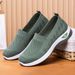 Women's Shoes Fly-woven Breathable Casual Shoes One-pedal Mother Shoes Old Beijing Cloth Shoes Flat-soled Single Shoes_vogvips.com