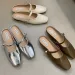 Flats Classic Dress Sandal Women Silver Beige Brown Ankle Buckle Shoes Fashion Slippers_vogvips.com