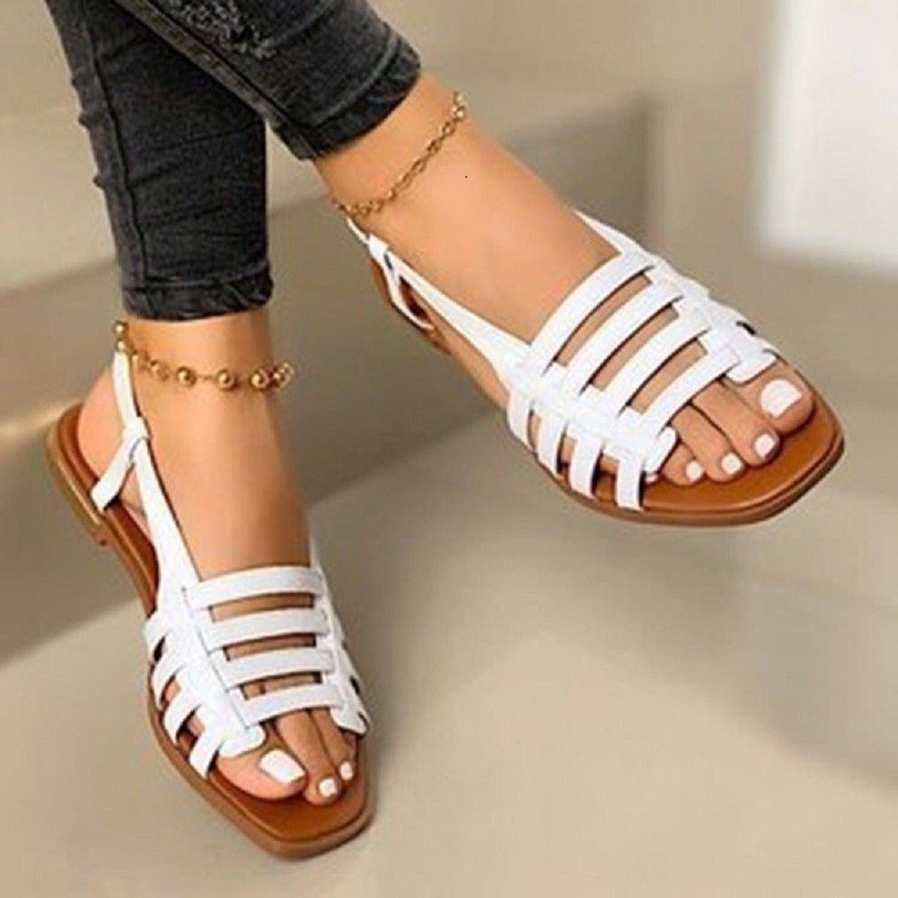 Women's Flat Sandals Spring Summer Fashion Woven Beach Shoes Comfortable Slip-On Casual Footwear For Outdoor Activities_vogvips.com