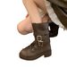 Sudingjia~4CM Height-Increasing Hot Girl Chunky Heel Martin Women Autumn Winter Knight Motorcycle Short Boots_vogvips.com
