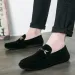 Genuine Leather Mens Loafers Zapatos De Hombre Formal Dresses Men Shoes Business Leisure Green Orange Moccasin Sneakers_vogvips.com