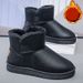 SHLIANG Winter Snow Boots Men High Top Fluffy Boots High Quality Waterproof Leather Boots Fashion Outdoor Men Non-Slip Ankle Boots X0079_vogvips.com