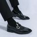 Men's Embossed Glossy Leather Dress Shoes - British Style Pointed Toe Formal Shoes For Wedding & Business (Black, Brown, Blue) - Sizes 38-46_vogvips.com
