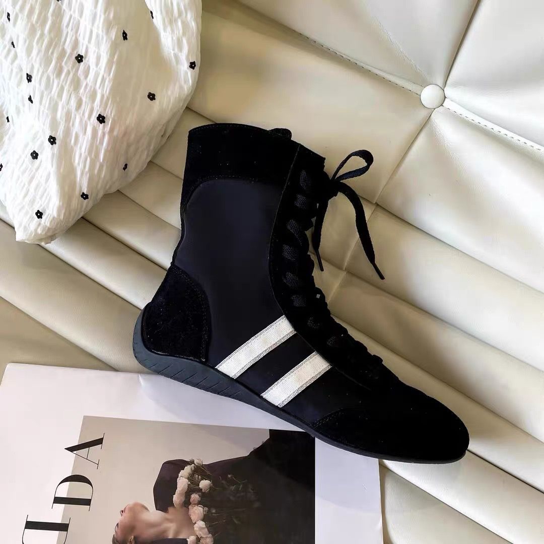 Women Boxing Boots Women's Training 2025 New Fashion Boxing High-Top Shoes High-End Flat Lightweight Comfortable Martin Boots_vogvips.com