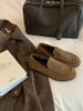 Niche Velvet Light Mouth Suede Lazy Loafers Women's Flat-bottomed Warm Cotton Shoes_vogvips.com