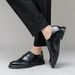 Trendy Business Formal Men's Autumn Winter Plush Cotton Leather Youth Korean Style British Black Wedding Shoes_vogvips.com