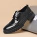 Euro Step New Men's Suit Leather Autumn British Style Business Formal Brogue Thick Casual Shoes Soft Sole Black_vogvips.com
