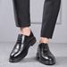 Men's Classic Brogue Derby Shoes - Round Toe Formal Dress Shoes With Lace-Up Design, Comfortable Rubber Sole, Fashionable Business Casual Shoes_vogvips.com