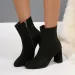 Vintage Square High Heel Women Ankle Boots Elegant Pointed Toe Party Dress Shoes 2026 Autumn Winter Ladies Short Booties_vogvips.com