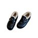 Genuine Leather Version ~ Fleece-Lined For Women, Winter New Retro Belt Buckle Furry Sho, Slip-On Warm_vogvips.com