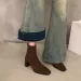 Women Boots High Heel Korean Version Simple Design Square Toe Fashion Shoes Free Shipping_vogvips.com