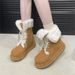 Plush Winter Snow Boots For Women – Fleece-Lined Mid-Calf Boots With Side Zipper & Non-Slip Sole_vogvips.com