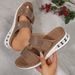 Women's Rhinestone Wedge Sandals Summer New Style Thick Sole European American Plus Size Beach Sandals Air Cushion_vogvips.com