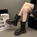 Zhao Zhaoyi Same Martin For Women, Autumn And Winter Fleece-Lined Western With Belt Buckle, British Style Mid-Calf_vogvips.com