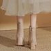 Heels French Style Chunky Ankle 2023 New Autumn Suede Square Toe High Heel Nude Boots For Women_vogvips.com