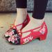Excluding Shoe Box, Single Shoe, Small Square Middle Heel, Flat Buckle, Ladi' Style Dance Sho, Embroidered Cloth_vogvips.com