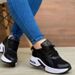 New Plus Size Women's Single Low Top Shoes, Dad Round Toe, Mid Heel, Lace Up Mesh Casual Sports Shoes_vogvips.com