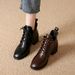 Retro Martin Boots Chunky Heel Lace Up Pointed Toe Mid Heel Fashion Boots British Style Plus Size Winter New Style Size 43_vogvips.com