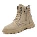 European Warm Series Autumn Winter High Top Lace-up Martin Youth Outdoor Fashion Casual Men's Side Zipper Trendy Mid-calf Leather Boots_vogvips.com