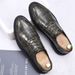 Euro Step 2025 Brogue Leather Suit Wedding Men's Groom Arrow Barber Shoes British Style_vogvips.com
