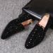 Black Spikes, 2022, New Brand, Loafers, Us Shoes, Denim And Metal Sequins, High Quality Casual Men's Shoes_vogvips.com